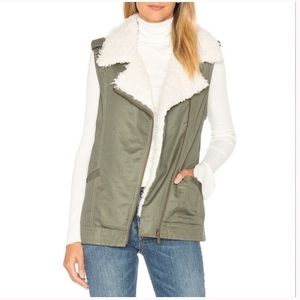 Sanctuary Army Green Sherpa Vest